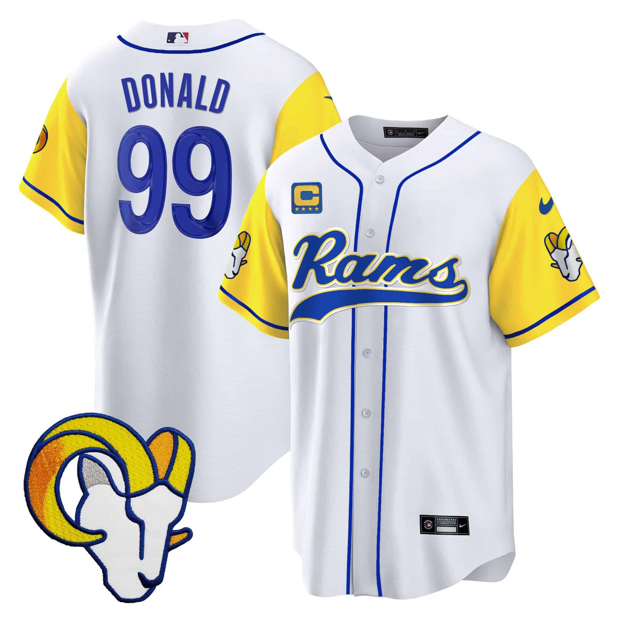 Men Los Angeles Rams #99 Donald White 2024 Nike Baseball NFL Jersey->customized nfl jersey->Custom Jersey